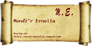 Monár Ernella névjegykártya